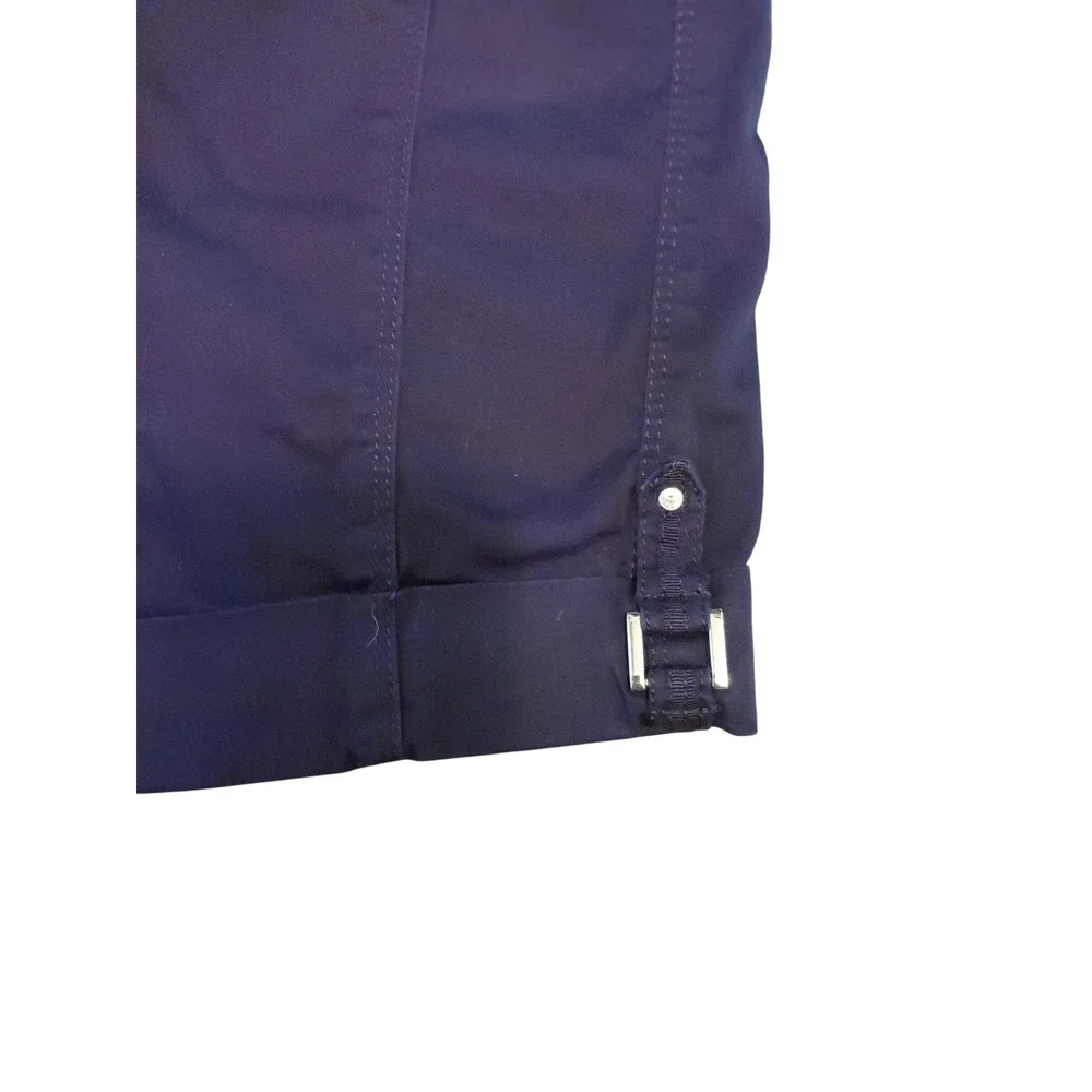 White House Black Market Black Crop Leg Cargo Pants Silver Hardware Size 10